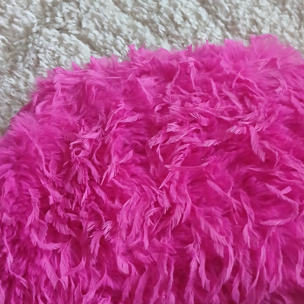 NWIT HOT PINK LARGE FUR CLUTCH BAG - Picture 2 of 4
